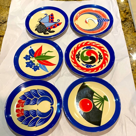 Philippe Deshoulieres Other - Set of six art plates Philippe Deshoulieres